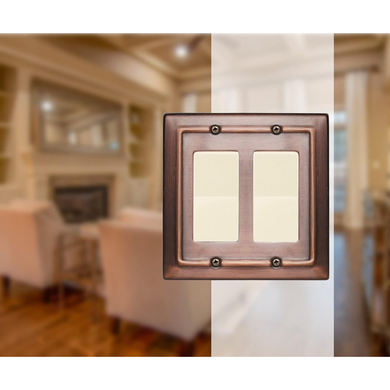 Architectural 2-Gang Rocker Standard Wall Plate, Copper