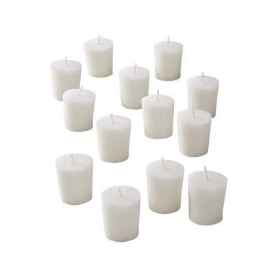 Hokku Designs 15-Hour Votive Candle, Unscented, Long-Burning Tea Light Candles For Weddings, Parties, Events, Restaurants & Bars, Set Of 24