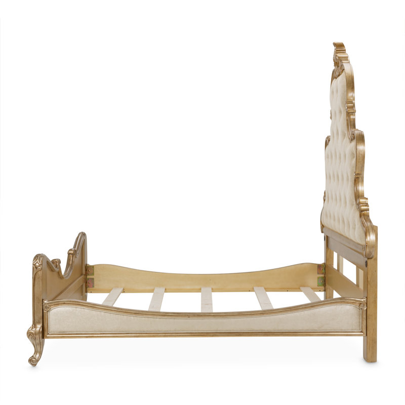 Velvet Scalloped Bed, King, Champagne