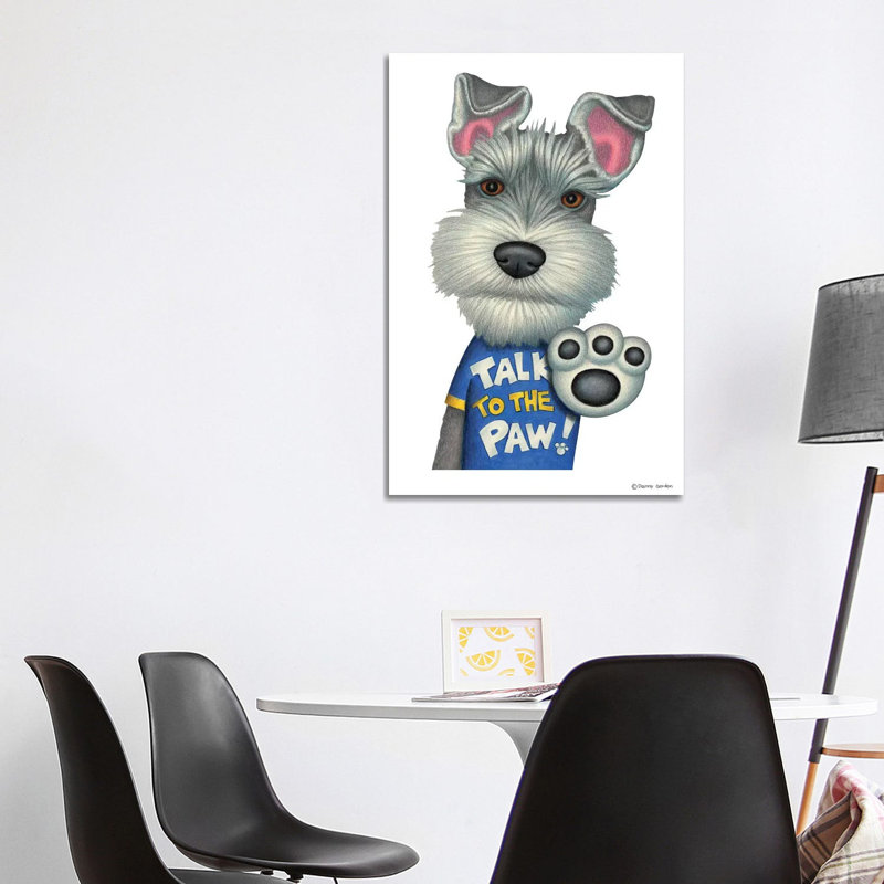 Schnauzer Talk To The Paw by Danny Gordon - Wrapped Canvas Print, 66.04 cm H x 45.72 cm W