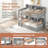 Black Full Size Storage Loft Bed with Shelves, Wardrobe & Cabinet - Space-Saving Metal Design-658350272