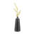 Tapered Glass Tall Flower Vase with Metal Ring Accent for Home Decor - Modern Table Vase Accent for Living Room, Console, or Entryway Styling-871051478