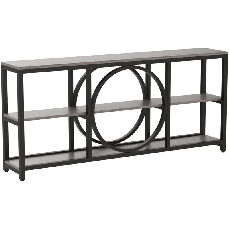 Nunki 70.9'' Console Table, Gray/Black