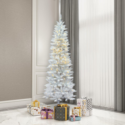 Dilan Sparkle White Spruce 7.5' Artificial Christmas Tree with 300 LED White Lights with Stand -  Etta Avenueâ¢, THDA4411 42510549