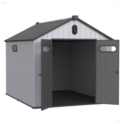 8*10Ft Plastic Storage Shed For Backyard Garden Big Spire Tool Storage