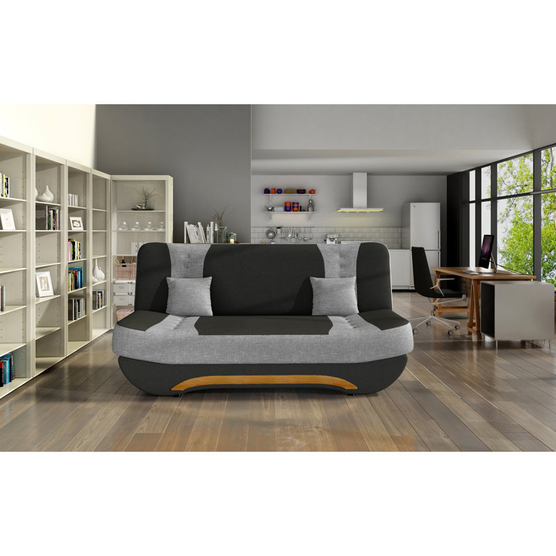 Akheem 3 Seater Sleeper, Black/Grey