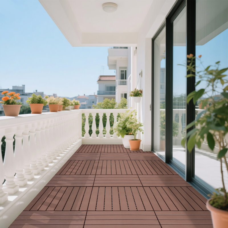 Lot de 22 dalles de terrasse emboîtables, revêtement de sol imperméable pour patio, facile à poser soi-même, pour balcon, jardin ou bord de piscine.
