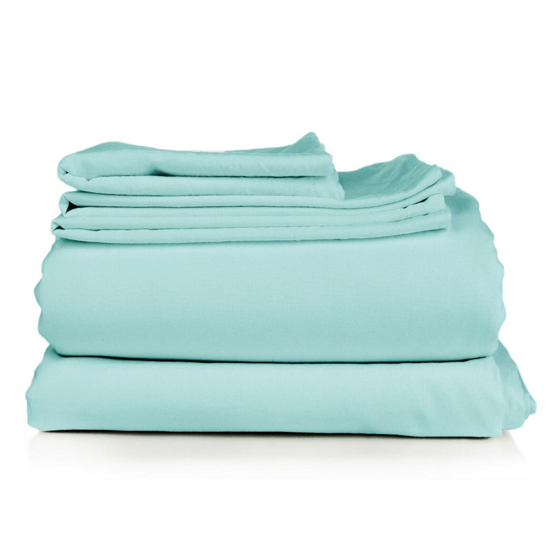 Microfiber Sheet Set, Aqua, Full Sheet Set + Fitted Sheet + 2 Pillowcases