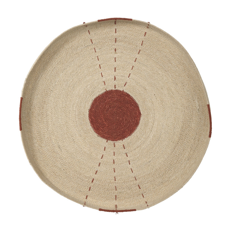 Sundial Seagrass Round Wall Art, Brown/Red