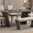 6-Piece Retro Dining Table Set For 6, 60 Inch Wood Kitchen Table And Chairs With Bench, Trestle Base For Versatile Use