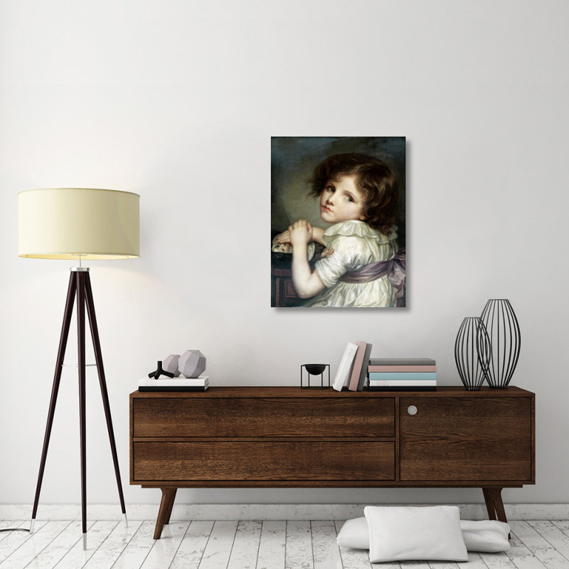 " Child With A Doll " by Jean Baptiste Greuze, 36" H x 28" W x 2" D