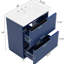 Meuble-lavabo bleu autoportant de 76 cm avec tiroirs extensibles, trous prépercés pour robinetterie de 20 cm et structure étanche, lavabo en céramique, surface