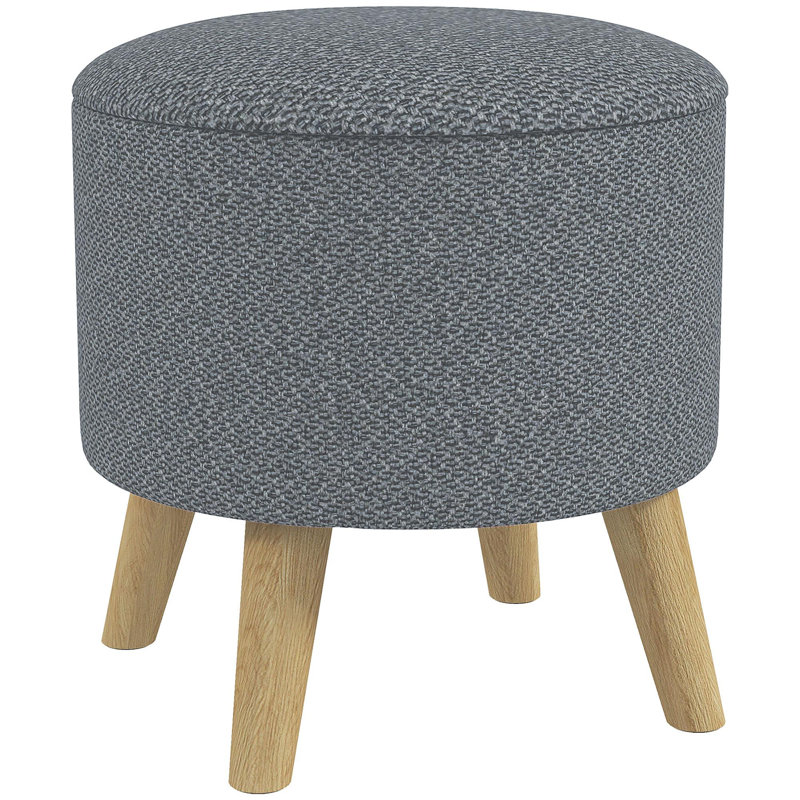 Repose-pieds avec rangement et repose-pieds rond gris, Gris