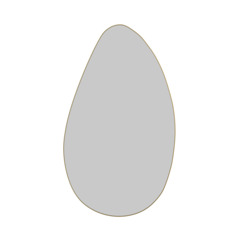Wall Mounted Mirror, 28" x 48", Satin Brass, Oval