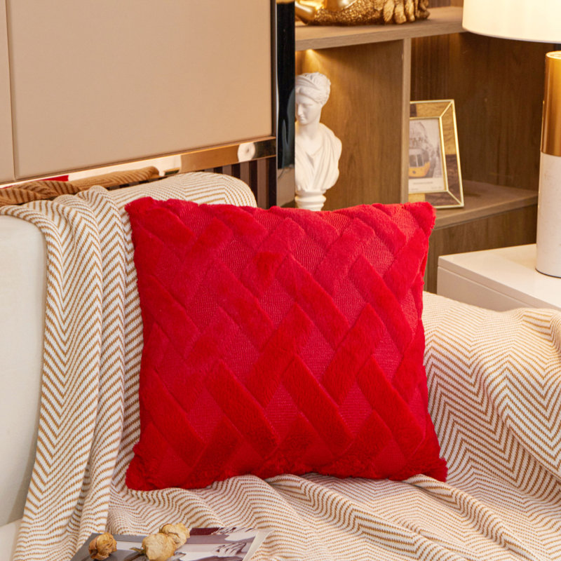 (Covers With Inserts) 18'' Throw Pillow Covers, Red