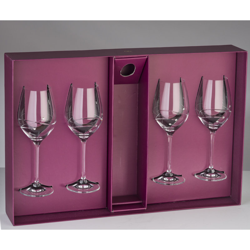 12.5oz. Handmade Crystal Wine Glass Set