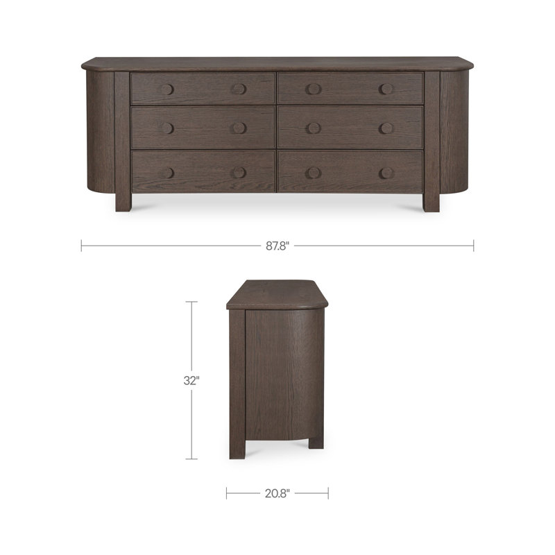 Loren 6 Drawer Dresser Dark Brown, Dark Brown