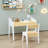 Kids Table Set with One Chair, Wooden Children Study Table, 2-8 Age Kids Funiture , White