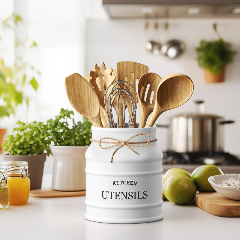Ceramic Farmhouse Utensil Holder