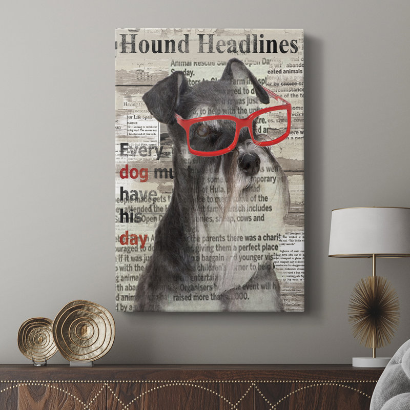 Hound Headline - Galas enveloppés de galerie, H 18 po x l 12 po