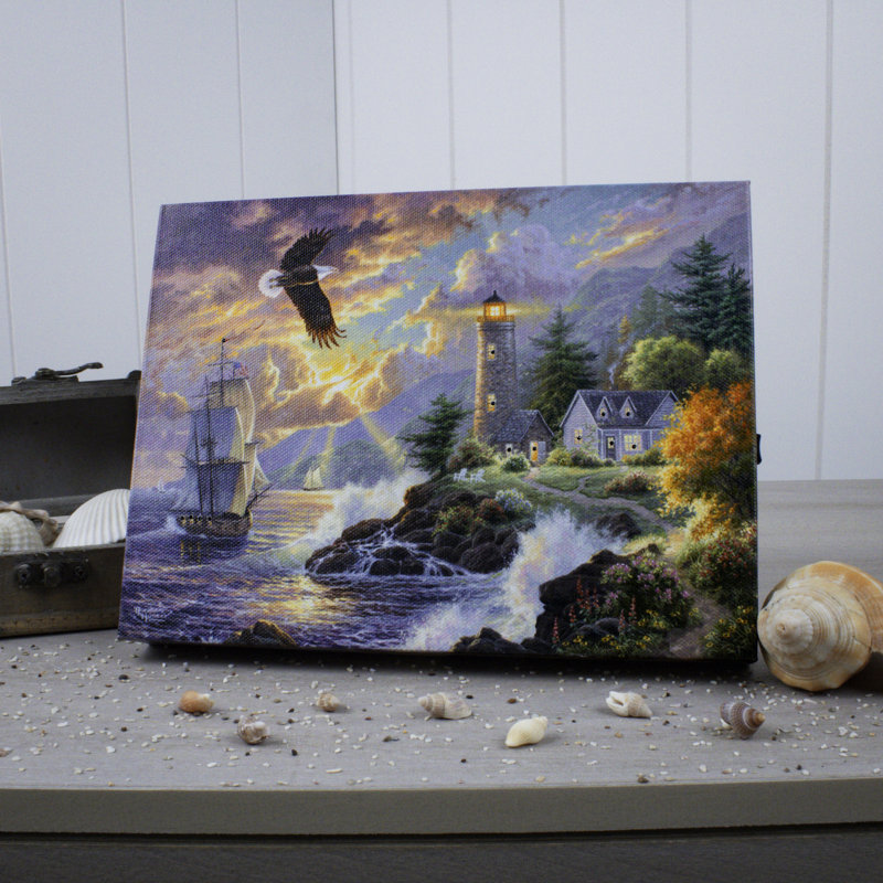 Seaside Light 8x6 Lighted Tabletop Canvas