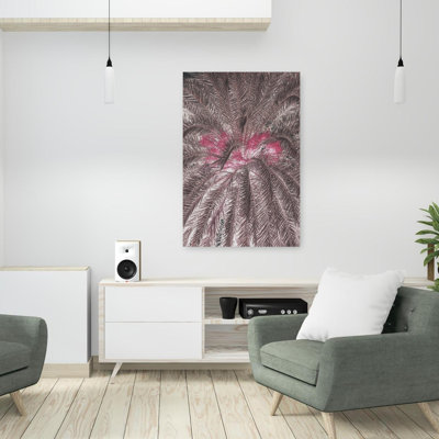 Art contemporain, abstrait, palmier rétro coloré, art tropical