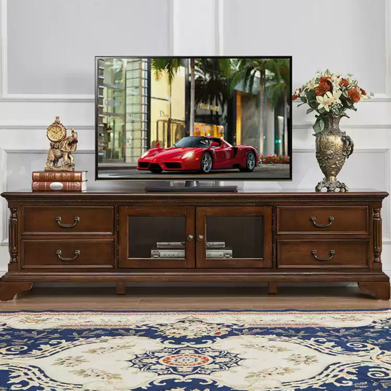 Meuble télé rétro brun, H 21,65 po x L 86,61 po x l 17,72 po