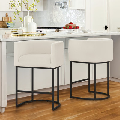 Tabouret de comptoir rembourré Bechtold