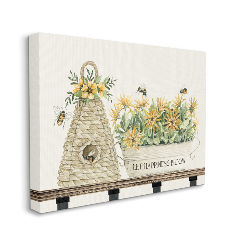 «Let Happiness Bloom Beehive», Plaque murale, H 20 po x l 20 po x P 1,5 po