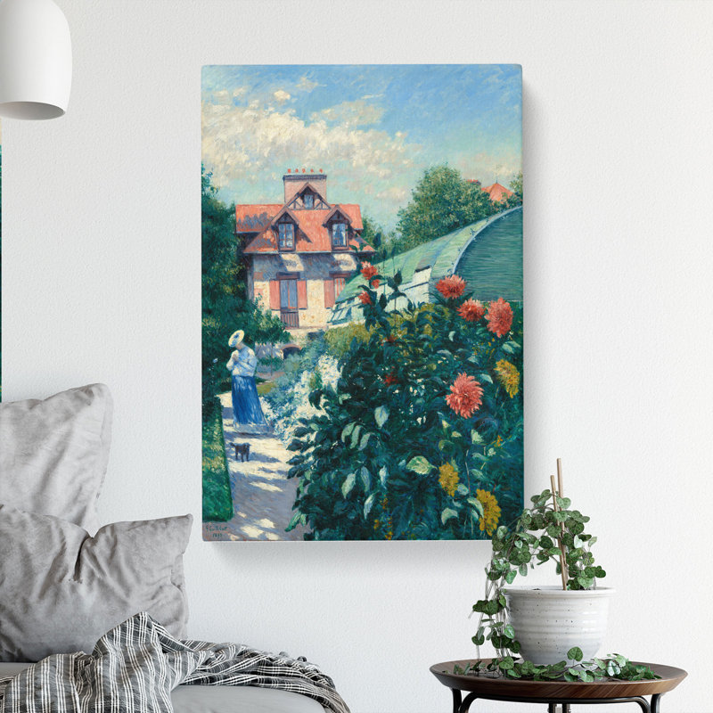 Dahlias Garden by Gustave Caillebotte - Wrapped Canvas Painting, 60cm H x 40cm W x 3cm D