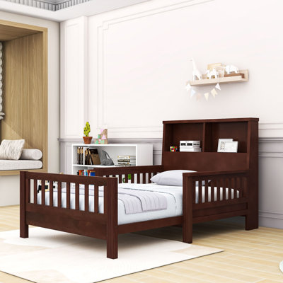 Twin Bed With Safety Guardrails And Convertible Sofa Feature by Harriet Bee