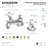 Kingston Brass Metropolitan Two-Handle 3-Hole Deck Mount Widespread Bathroom Faucet with Brass Pop-Up Drain-36945595