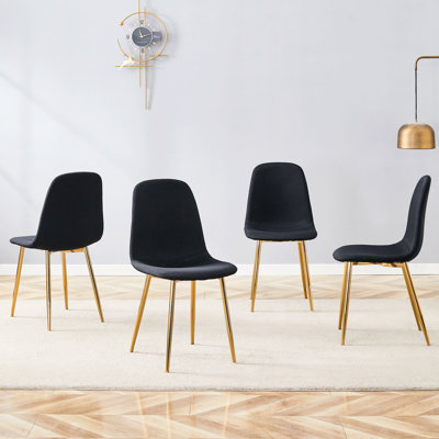 Fauteuil de voyage de luxe simple de 4 personnes - noir, pieds dorés en métal, image professionnelle de haute résilience