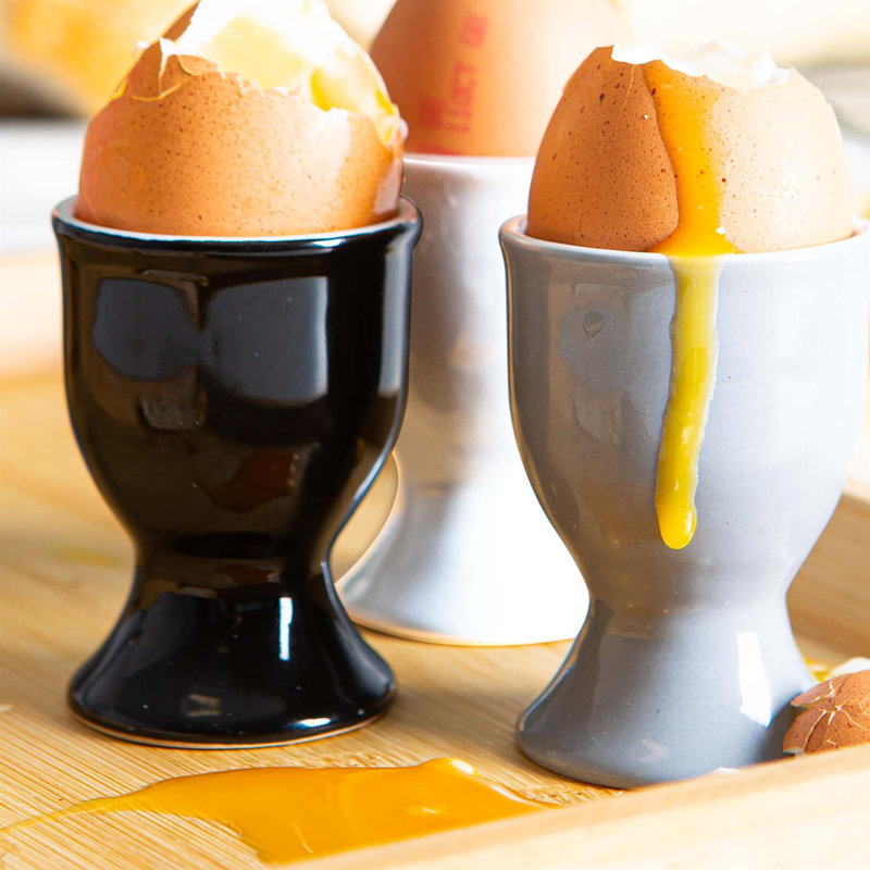 Argon Tableware Porcelain Egg Cup, Greyscale