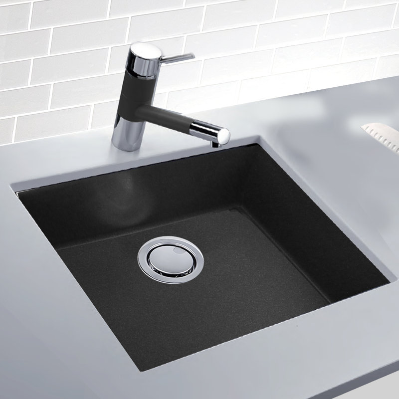 Plymouth 23.62'' L Single Basin Kitchen Sink, Black