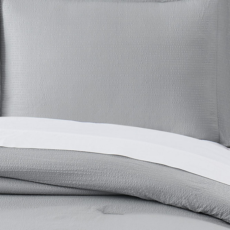 Ensemble d'édredon en microfibre antimicrobien Trely Calm, Édredon simple + 4 pièces supplémentaires, Gris