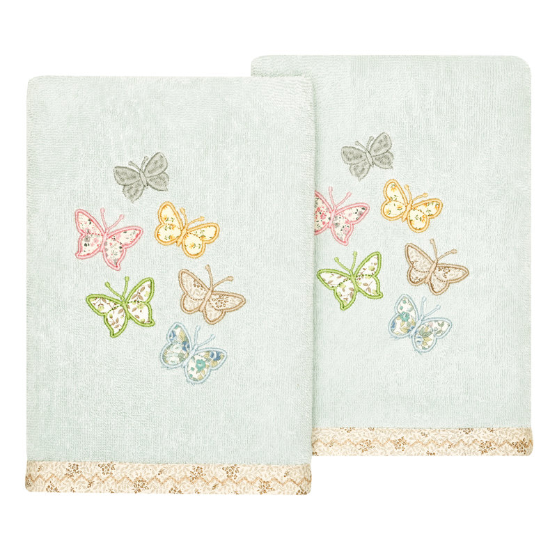 Ensemble de serviettes 100% coton turc, Turquoise, Ensemble de 2 essuie-mains 2 pièces