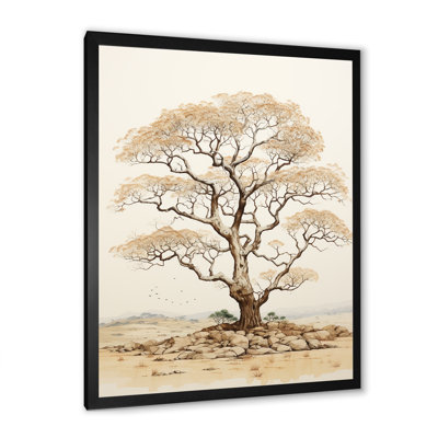 Baobab, arbre beige, minimalisme I - arbre, baobab, estampes