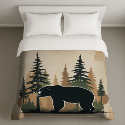 Black Bear In Forest Duvet Covers