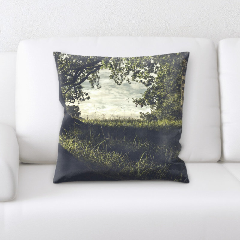 Wooden Microsuede Reversible Throw Pillow