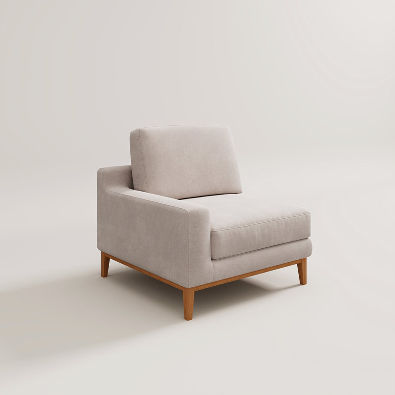 Fauteuil d'appoint modulaire rembourré Bourbeau, Kaki