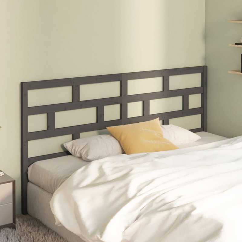 Macintyre Solid Wood Headboard, Grey, 100cm H x 206cm W x 4cm D