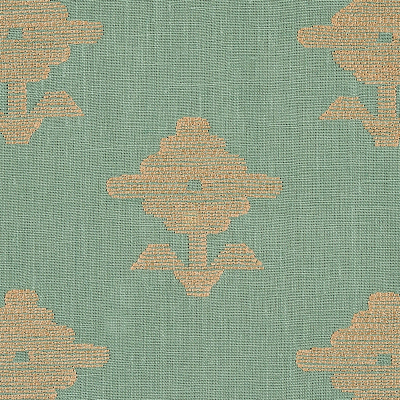 Rubia Embroidery Fabric, Green