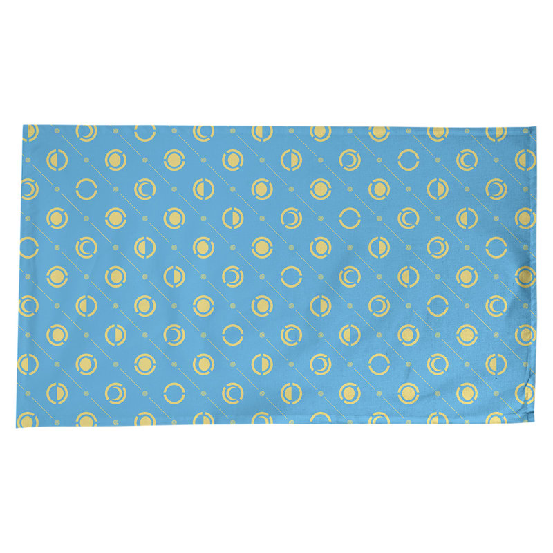 Classic Moon Phases Tablecloth, Teal/Yellow