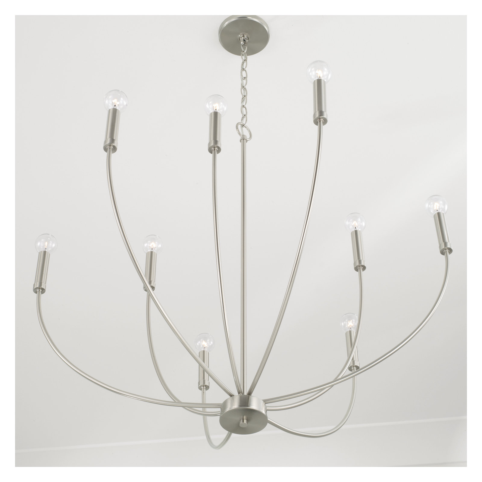 Ansley Dimmable Classic / Traditional Chandelier, Brushed Nickel, 9 Lights