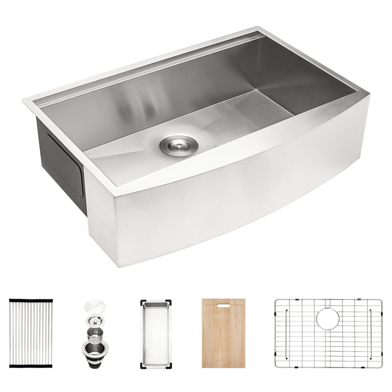 30X21x9 Inch Stainless Steel Workstation Sink - With Drying Rack & Template Kitchen X-Shaped Water Guide For Smooth Drainage