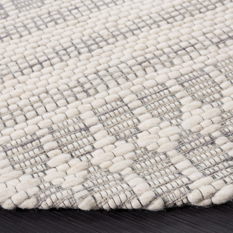 Tapis géométrique tissé à la main Busbee, Rond 6 pi
