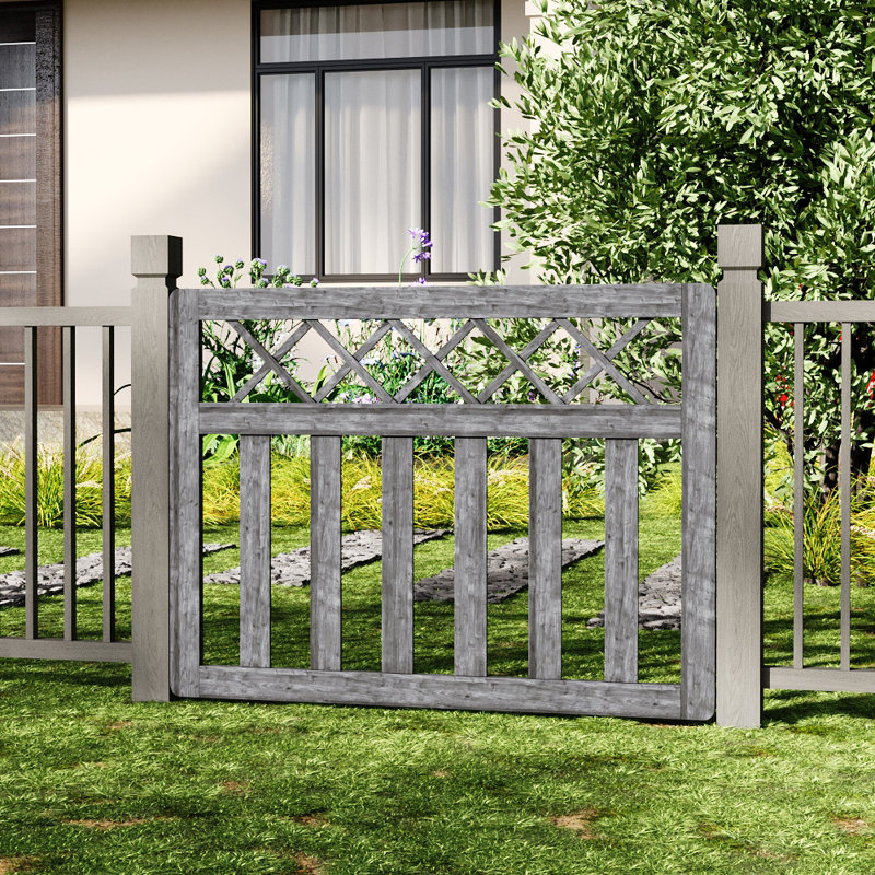 Solid Wood Gate Fencing, 90cmH x 120cmW x 3cmD, Grey