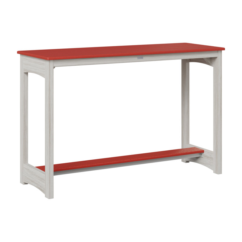 Balcony Outdoor Bar Table, Scarlet Red, 38.5" H x 60" W x 22" D, Seashell