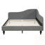 Full Size L-Shaped Linen Daybed with Wood Legs